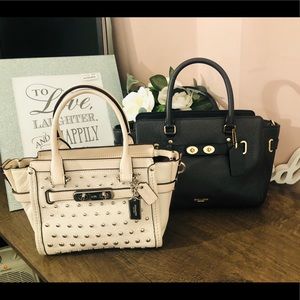 SOLD Both Coach Swagger 27 gold pebbled leather & Mini coach swagger 15